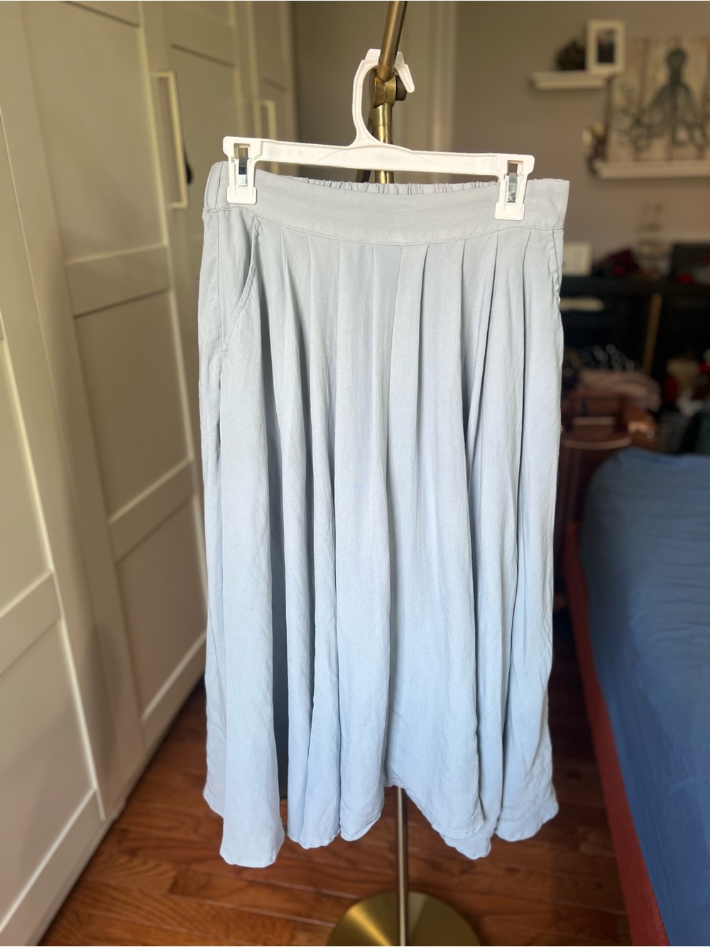 Mable Size Medium Light Blue Pleated Women’s Skirt